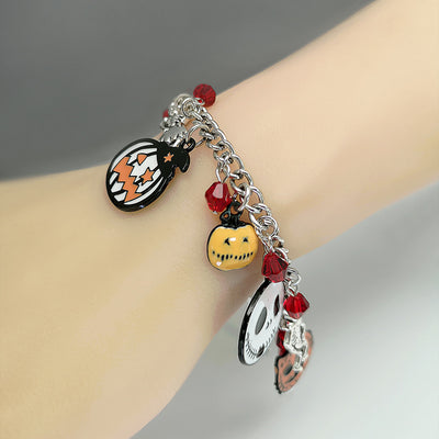 Spooky Halloween Charm Bracelet – Pumpkin, Skull & Ghost Fun Jewelry