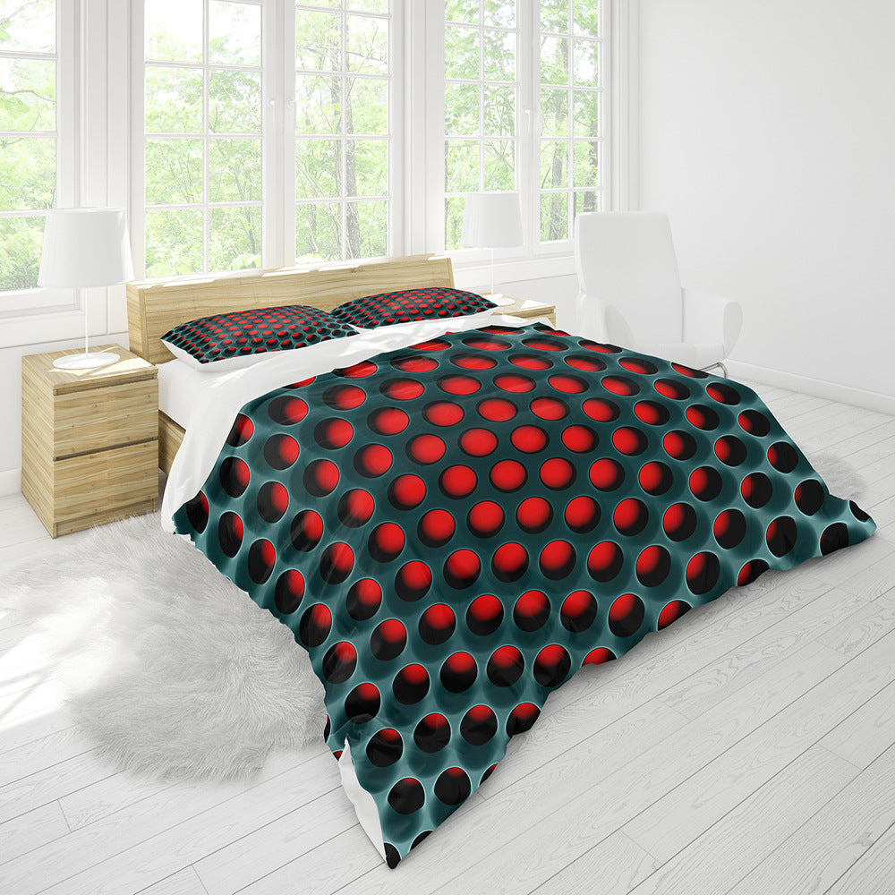 Home textile three-piece honeycomb duvet cover