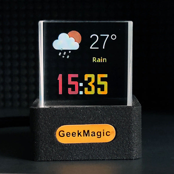 Trendy Mini WiFi Weather Clock - Stylish Transparent Display