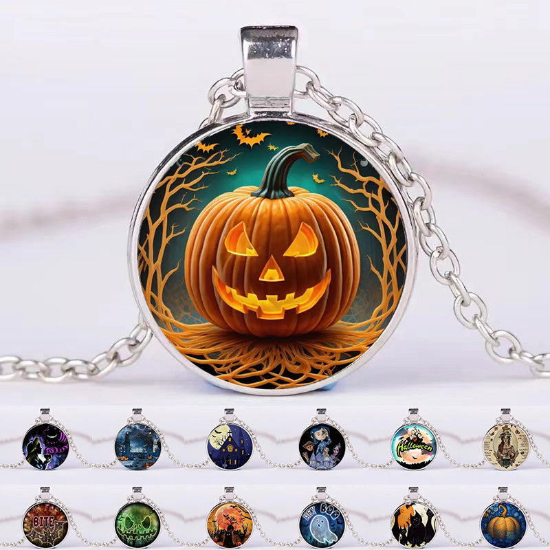 Pumpkin Ghost Bat Necklace – Spooky Chic Halloween Jewelry for Men & Women!