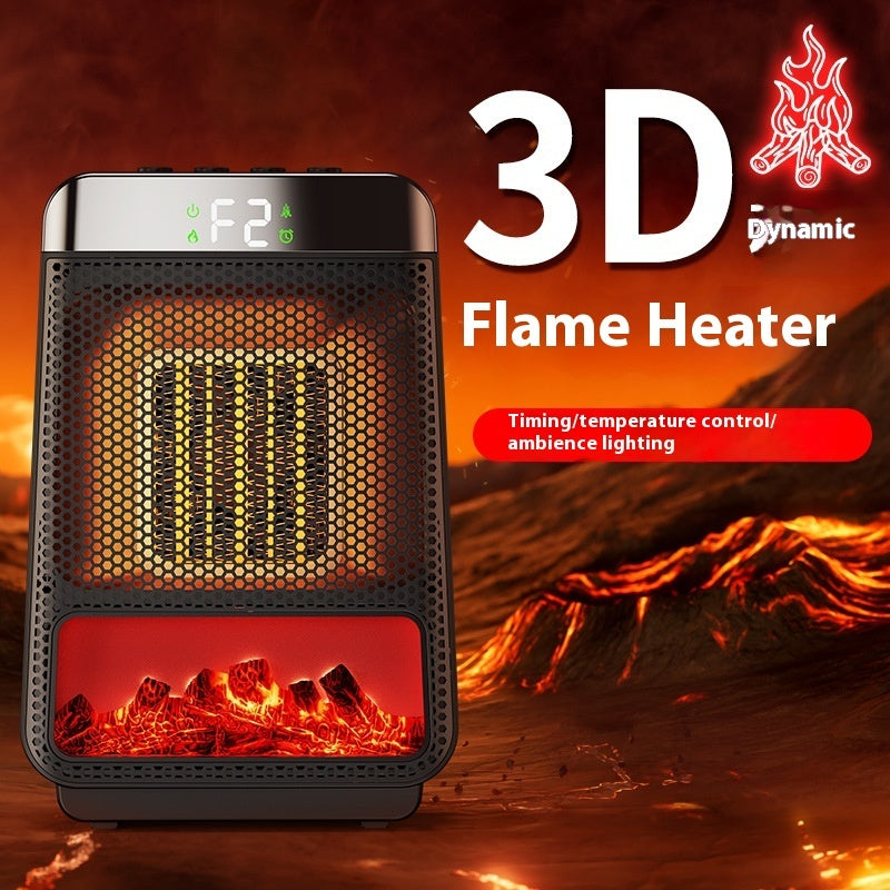 3D Flame Electric Heater – Cozy Warmth with Realistic Fireplace Glow!