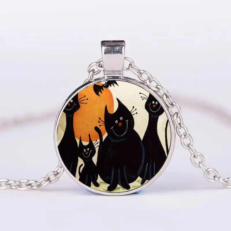 Pumpkin Ghost Bat Necklace – Spooky Chic Halloween Jewelry for Men & Women!