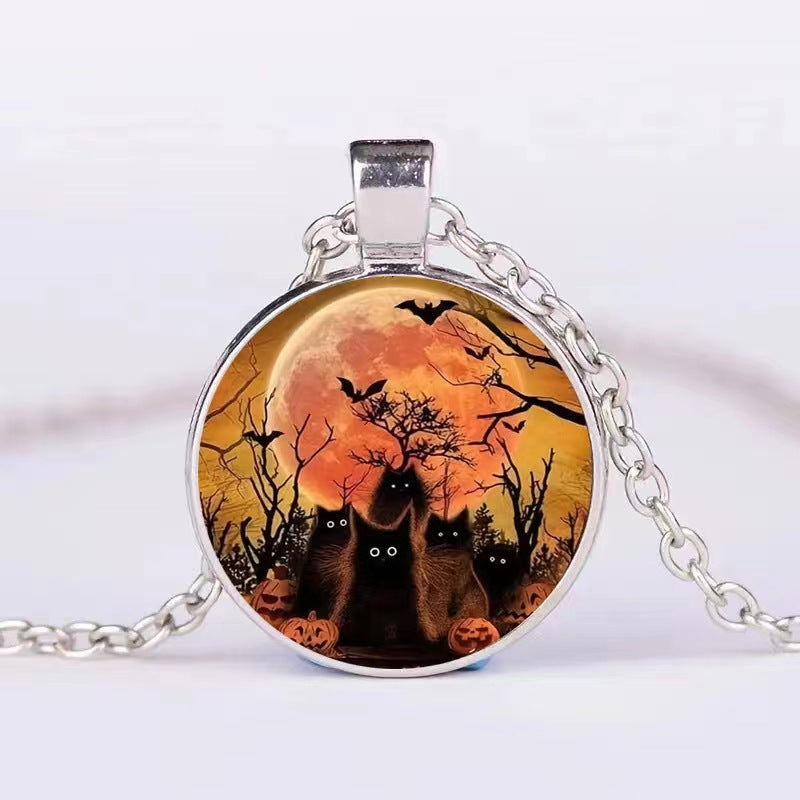 Pumpkin Ghost Bat Necklace – Spooky Chic Halloween Jewelry for Men & Women!