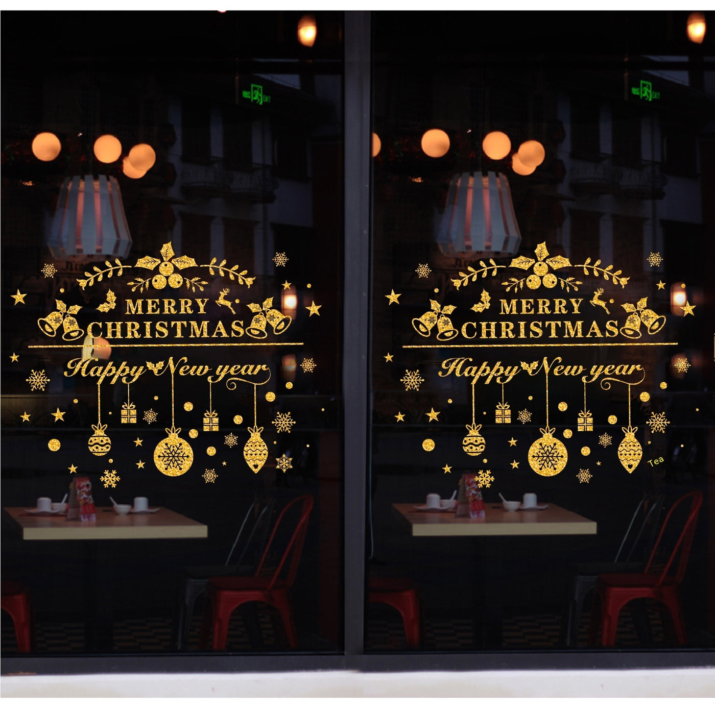 Glitter Decorative Wall Stickers Christmas Stickers