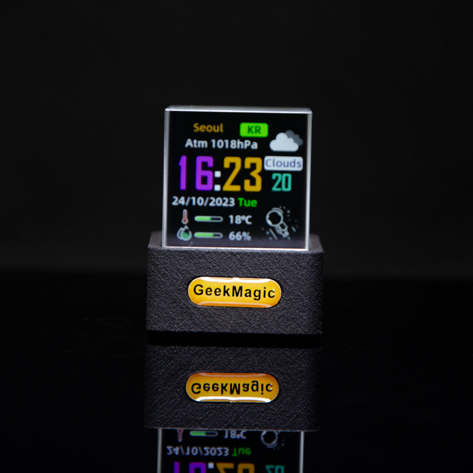 Trendy Mini WiFi Weather Clock - Stylish Transparent Display