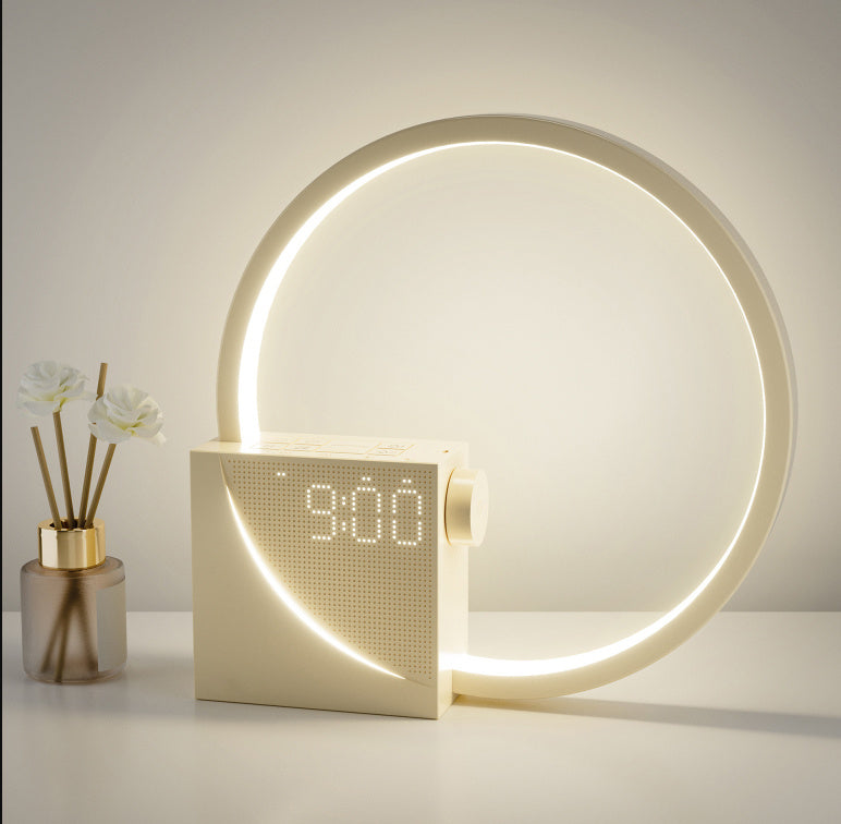 Colorful Atmosphere Moon Light Clock Wake Up Light Breathing Light Three Level Dimming Clock Dual Alarm Clock Timing White Noise