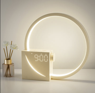 Colorful Atmosphere Moon Light Clock Wake Up Light Breathing Light Three Level Dimming Clock Dual Alarm Clock Timing White Noise